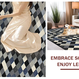 Ultra Soft Area Rug, Non Slip, Stain Resistant, Washable Area Rugs for Living Room, Bedroom, Minimalist Geometric Black and White Motif(Gray)