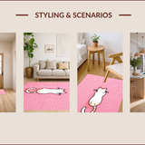 Ultra Soft Area Rug, Non Slip, Stain Resistant, Washable Area Rugs for Living Room, Bedroom, Irregular Tufted Cat Shaped Area Rug Decor(Pink)
