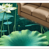 Ultra Soft Area Rug, Non Slip, Stain Resistant, Washable Area Rugs for Living Room, Bedroom, Vibrant Green Lotus Leaf Aesthetic(Green)