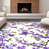 Ultra Soft Area Rug, Non Slip, Stain Resistant, Washable Area Rugs for Living Room, Bedroom, Vivid Pastoral Leaf Motif(Purple)