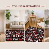 Ultra Soft Area Rug, Non Slip, Stain Resistant, Washable Area Rugs for Living Room, Bedroom, Bold Contemporary Dice Theme(Red)