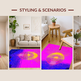 Ultra Soft Area Rug, Non Slip, Stain Resistant, Washable Area Rugs for Living Room, Bedroom, Radiant Ethereal Night Sky Print(Purple)