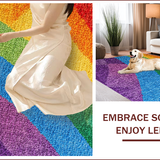 Ultra Soft Area Rug, Non Slip, Stain Resistant, Washable Area Rugs for Living Room, Bedroom, Fluffy Rainbow Unicorn Shaggy(Red)