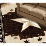 Ultra Soft Area Rug, Non Slip, Stain Resistant, Washable Area Rugs for Living Room, Bedroom, Rustic Texas Star Aesthetic(Beige)