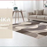 Ultra Soft Area Rug, Non Slip, Stain Resistant, Washable Area Rugs for Living Room, Bedroom, Chic Modern Earthy Tones Composition(Gray)