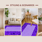Ultra Soft Area Rug, Non Slip, Stain Resistant, Washable Area Rugs for Living Room, Bedroom, Soft Plush Modern Elegance(Purple)