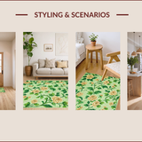 Ultra Soft Area Rug, Non Slip, Stain Resistant, Washable Area Rugs for Living Room, Bedroom, Washable Non-Slip Area Rug for Office Decor(Green)