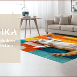 Ultra Soft Area Rug, Non Slip, Stain Resistant, Washable Area Rugs for Living Room, Bedroom, Vivid Cat-Themed Front Door Durable Outdoor Doormat(Orange)