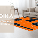 Ultra Soft Area Rug, Non Slip, Stain Resistant, Washable Area Rugs for Living Room, Bedroom, Lively Sports-Inspired Decorative Element(Orange)