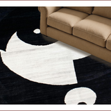 Ultra Soft Area Rug, Non Slip, Stain Resistant, Washable Area Rugs for Living Room, Bedroom, Elegant Black and White Symmetrical Art(Black)