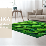 Ultra Soft Area Rug, Non Slip, Stain Resistant, Washable Area Rugs for Living Room, Bedroom, 3D Leaf Nature-Inspired Bath Rug for Boho Decor(Green)