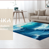 Ultra Soft Area Rug, Non Slip, Stain Resistant, Washable Area Rugs for Living Room, Bedroom, All-Season Waterproof Coastal Patio Welcome Mat(Blue)