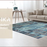 Ultra Soft Area Rug, Non Slip, Stain Resistant, Washable Area Rugs for Living Room, Bedroom, Vibrant Earthy Textured Pattern(Blue)