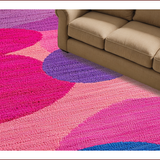 Ultra Soft Area Rug, Non Slip, Stain Resistant, Washable Area Rugs for Living Room, Bedroom, Handmade Abstract Wool(Pink)