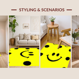 Ultra Soft Area Rug, Non Slip, Stain Resistant, Washable Area Rugs for Living Room, Bedroom, Lively Colorful Abstract Icon(Yellow)