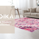 Ultra Soft Area Rug, Non Slip, Stain Resistant, Washable Area Rugs for Living Room, Bedroom, Contemporary Vibrant Nature Scene(Pink)