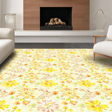 Ultra Soft Area Rug, Non Slip, Stain Resistant, Washable Area Rugs for Living Room, Bedroom, Warm Beige and Cream Petal Composition(Beige)