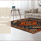 Ultra Soft Area Rug, Non Slip, Stain Resistant, Washable Area Rugs for Living Room, Bedroom, Rustic Black and White Trellis Design(Black)