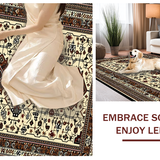 Ultra Soft Area Rug, Non Slip, Stain Resistant, Washable Area Rugs for Living Room, Bedroom, Luxurious Distressed Geometric Print(Beige)