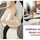 Ultra Soft Area Rug, Non Slip, Stain Resistant, Washable Area Rugs for Living Room, Bedroom, Serene Fluid Abstract Expressions(Gray)