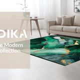 Ultra Soft Area Rug, Non Slip, Stain Resistant, Washable Area Rugs for Living Room, Bedroom, Emerald Green Luxurious Marble Motif(Green)