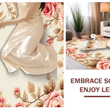 Ultra Soft Area Rug, Non Slip, Stain Resistant, Washable Area Rugs for Living Room, Bedroom, Delicate Girly Circle Arrangement(Beige)