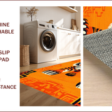 Ultra Soft Area Rug, Non Slip, Stain Resistant, Washable Area Rugs for Living Room, Bedroom, Bold Spiritual Living Room Non-Slip Rug(Orange)