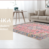 Ultra Soft Area Rug, Non Slip, Stain Resistant, Washable Area Rugs for Living Room, Bedroom, Sophisticated Soft Color Palette(Pink)