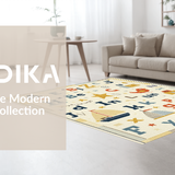 Charming Round Alphabet Play Design(Beige)