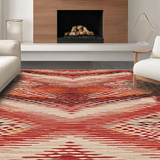 Ultra Soft Area Rug, Non Slip, Stain Resistant, Washable Area Rugs for Living Room, Bedroom, Stylish Textured Natural Palette(Red)