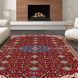 Ultra Soft Area Rug, Non Slip, Stain Resistant, Washable Area Rugs for Living Room, Bedroom, Contemporary Striped Textured Design(Red)