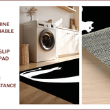 Ultra Soft Area Rug, Non Slip, Stain Resistant, Washable Area Rugs for Living Room, Bedroom, Contemporary Cozy Black and White Pattern(Black)