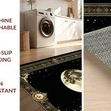 Ultra Soft Area Rug, Non Slip, Stain Resistant, Washable Area Rugs for Living Room, Bedroom, Enchanting Black and White Visuals(Gold)