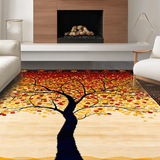 Ultra Soft Area Rug, Non Slip, Stain Resistant, Washable Area Rugs for Living Room, Bedroom, Bold Artistic Nature Print(Red)
