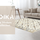 Ultra Soft Area Rug, Non Slip, Stain Resistant, Washable Area Rugs for Living Room, Bedroom, Eclectic Earth Tone Tasseled Design(Beige)