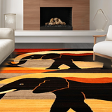 Ultra Soft Area Rug, Non Slip, Stain Resistant, Washable Area Rugs for Living Room, Bedroom, Striking Sunset Gradient Motif(Brown)
