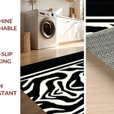 Ultra Soft Area Rug, Non Slip, Stain Resistant, Washable Area Rugs for Living Room, Bedroom, Contemporary Eclectic Animal Graphics(Black)