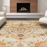 Ultra Soft Area Rug, Non Slip, Stain Resistant, Washable Area Rugs for Living Room, Bedroom, Luxurious Warm Gold Accent Style(Beige)