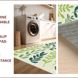 Ultra Soft Area Rug, Non Slip, Stain Resistant, Washable Area Rugs for Living Room, Bedroom, Boho Green Botanical Entryway Non-Slip Washable Rug(Green)