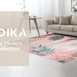 Ultra Soft Area Rug, Non Slip, Stain Resistant, Washable Area Rugs for Living Room, Bedroom, Artful Geometric Color Splash(Pink)