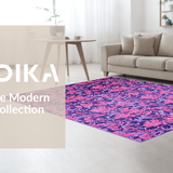 Ultra Soft Area Rug, Non Slip, Stain Resistant, Washable Area Rugs for Living Room, Bedroom, Whimsical Earth Tone Floral Accents(Purple)