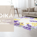 Ultra Soft Area Rug, Non Slip, Stain Resistant, Washable Area Rugs for Living Room, Bedroom, Minimalist Spring Floral Arrangement(Purple)