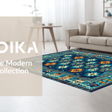 Ultra Soft Area Rug, Non Slip, Stain Resistant, Washable Area Rugs for Living Room, Bedroom, Colorful Abstract Southwest Style(Blue)