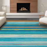 Artful Multicolor Striped Ensemble(Blue)