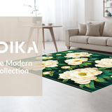 Ultra Soft Area Rug, Non Slip, Stain Resistant, Washable Area Rugs for Living Room, Bedroom, Fresh Blossom Inspired Motif(White)