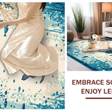 Ultra Soft Area Rug, Non Slip, Stain Resistant, Washable Area Rugs for Living Room, Bedroom, Charming Coastal Animal Print(Blue)