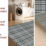 Ultra Soft Area Rug, Non Slip, Stain Resistant, Washable Area Rugs for Living Room, Bedroom, Elegant Textured Monochrome Design(Gray)