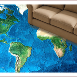 Chic Abstract World Map Aesthetic(Blue)