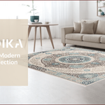 Ultra Soft Area Rug, Non Slip, Stain Resistant, Washable Area Rugs for Living Room, Bedroom, Boho Transitional Damask(Beige) - ODIKA