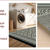 Ultra Soft Area Rug, Non Slip, Stain Resistant, Washable Area Rugs for Living Room, Bedroom, Boho Black and Ivory Meditation Space Rug(Black)